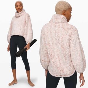 Lululemon Warmth Restore Sherpa Pullover in Heathered Copper Clay size L/XL